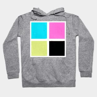 Inverted Blue Pink Green Geometric Abstract Acrylic Painting Hoodie